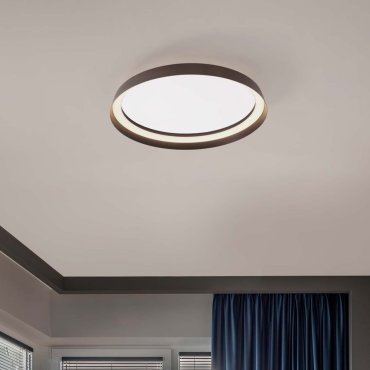 Nova Luce Ormi - plafonnier - Ø 45 x 7 cm - 38W dimmable LED inclus - brun café brossé