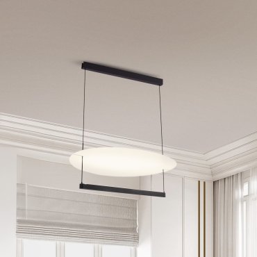 Nova Luce Diona - lampe suspendue - Ø 80 x 160 cm - 55W dimmable LED incl. - noir sablé et blanc