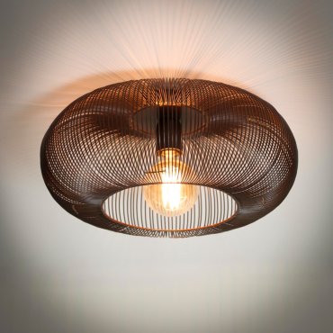 Vico Copper Twist - plafonnier - Ø 43 x 20 cm - noir nickel