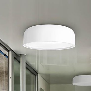 Nova Luce Perleto - plafonnier - Ø 48 x 15 cm - blanc