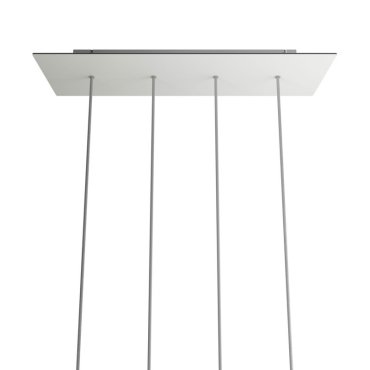 Creative Cables - Rose-One Rosace de plafond rectangulaire pour 4 points lumineux - 67,5 x 22,5 cm - blanc
