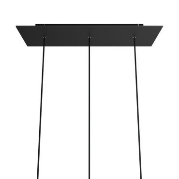Creative Cables - Rose-One Rosace de plafond rectangulaire pour 3 points lumineux - 67,5 x 22,5 cm - noir