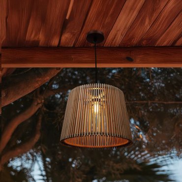 New Garden Okinawa 40 - lampe suspendue - Ø 39 x 28 cm - IP44 - brun