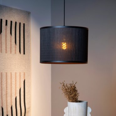 Lucide Tagalog - lampe suspendue - Ø 40 x 160 cm - noir