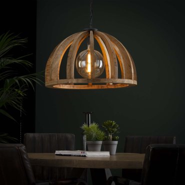 Vico Wooden Bars - lampe suspendue - Ø 62 x 150 cm - bois de manguier