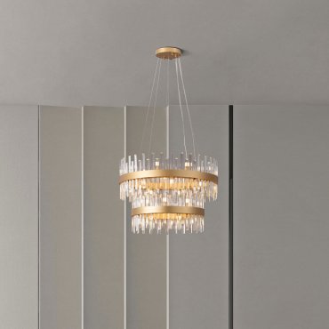 Nova Luce Crown - lampe suspendue - Ø 75 x 180 cm - or satiné