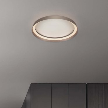 Nova Luce Ormi - plafonnier - Ø 45 x 7 cm - 38W dimmable LED inclus - brun champagne