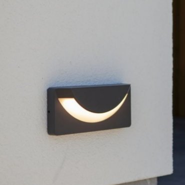 Lutec Lups - Applique d'extérieur - 23,1 x 10,1 x 4,8 cm - 14W LED inclus - IP54 - gris foncé