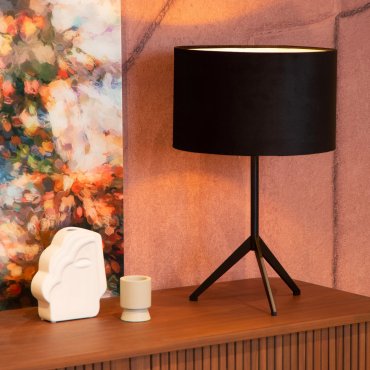 Lucide Tondo - lampe à poser - Ø 30 x 48 cm - noir