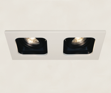 Artdelight Moggio - spot encastrable - 200 x 100 mm, 2x Ø 89 mm encastrable - blanc/noir