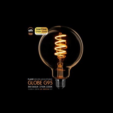 ETH LED Spiral Globe - Ø 9,5 cm - E27 - dimtone - 8W - 2700K à 2200K - or