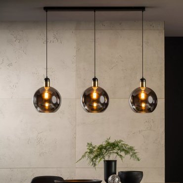 Lucide Julius - lampe suspendue - 105 x 28 x 165 cm - gris fumée