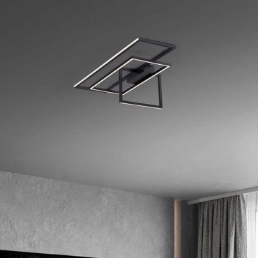 Nova Luce Clea - plafonnier - 92 × 38,5 × 26 cm - LED dimmable 31W incluse, noir sable