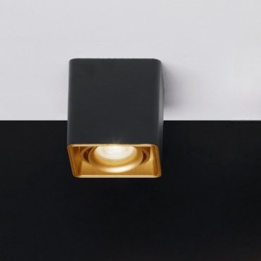 Nova Luce Nami - spot en saillie - 11 x 11 x 10 cm - noir et or