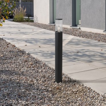 Nova Luce Zosia - lampe de jardin - Ø 9 x 80 cm - IP65 - gris foncé