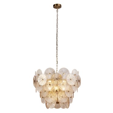 Searchlight Wagon - lampe suspendue - Ø 64 x 150 cm - or, transparent et ambre