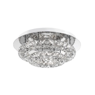 Nova Luce Quentin - plafonnier - Ø 40 x 15 cm - 28W LED inclus - chrome
