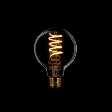ETH Globe Spiral LED Filament - Ø 8 cm - E27 - 3 niveaux de gradation - 7W - 2200K - transparent