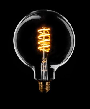 ETH Globe Spiral LED Filament - Ø 12,5 cm - E27 - 3 niveaux de gradation - 7W - 2200K - transparent