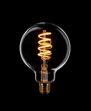 ETH Globe Spiral LED Filament - Ø 9,5 cm - E27 - 3 niveaux de gradation - 7W - 2200K - transparent