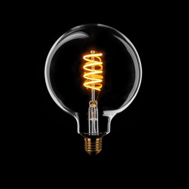 ETH Globe Spiral LED Filament - Ø 12,5 cm - E27 - 3 niveaux de gradation - 7W - 1800K - transparent