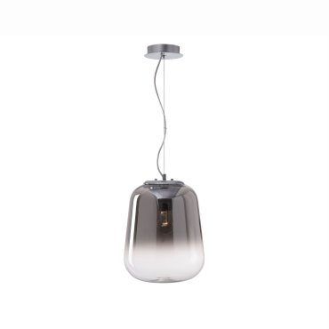 Nova Luce Oliverio - lampe suspendue - Ø 33 x 120 cm - verre fumé et chrome