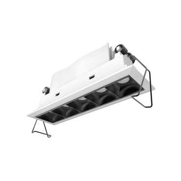Nova Luce Swan - spot à encastrer - 150 x 45 mm, 142 x 40 mm encastré - 5 x 2W LED inclus - IP32 - blanc et noir