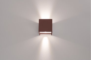 Century Italia Appalque - Applique d'extérieur avec 2 faisceaux lumineux réglables - 12 x 12 x 12 cm - 20W LED inclus - couleur de lumière réglable - IP65 - brun