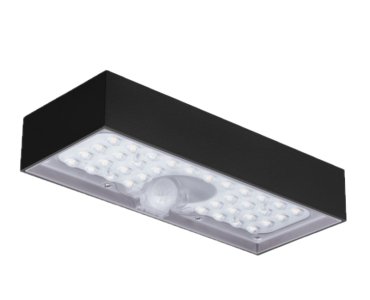 Century Italia Domne - Applique d'extérieur avec capteur solaire - 23 x 4,3 x 9,7 cm - 6W LED inclus - IP65 - noir