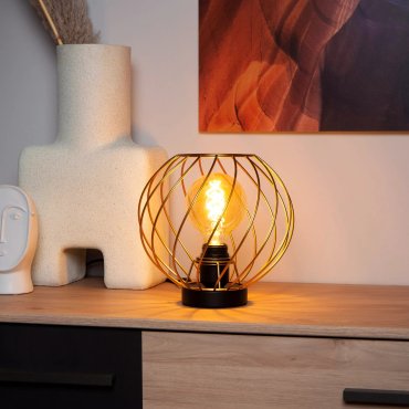 Lucide Danza - lampe à poser - Ø 25 x 22,5cm - or