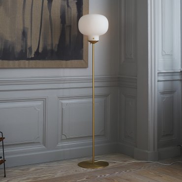 Design for the People Raito - lampadaire - Ø 30 x 150 cm - blanc et laiton