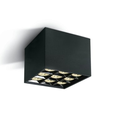 MODÈLE D’EXPOSITION - ONE Light Mirror Square Boxes - plafonnier - 12,3 x 12,3 x 8,8 cm - 30W LED inclus - noir