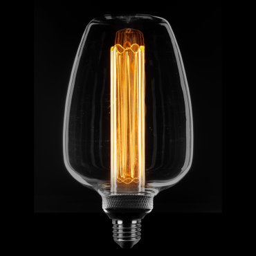 ETH Deco Filament LED 43S - 11 x 20 cm - E27 - 3 niveaux de gradation - 1W/2,5W/5W - 1800K - verre fumé