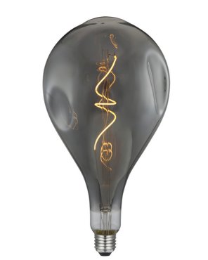 Daylight Italia Lampe LED bosselée - Ø 16,5 x 30 cm - E27 - 5W dimmable - 1800K - fumé