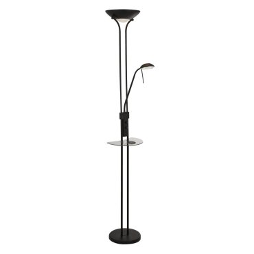 Searchlight Wireless USB - lampe sur pied - rechargeable par câble USB - 29 x 177 cm - 22,4 W LED dimmable inclus - noir mat