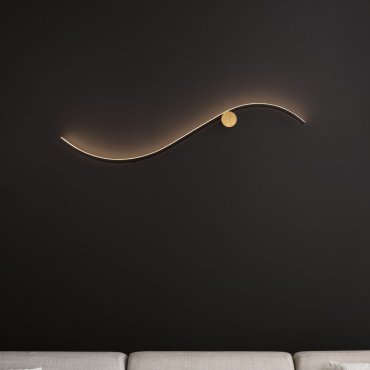 Nova Luce Kima - applique murale - 102 x 20 x 6 cm - 20W LED inclus - or et noir sablé