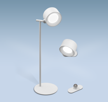 Century Italia Pixel - lampe de table rechargeable avec option applique murale - 12 x 12,7 x 38,1 cm - 1,8W LED dimmable inclus - blanc