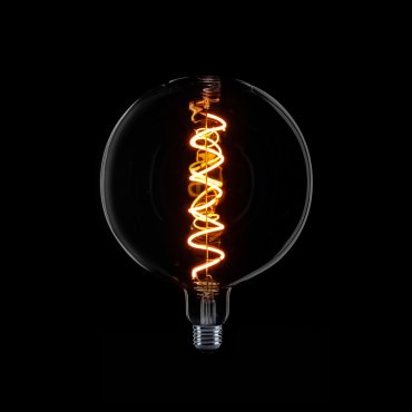 ETH Globe Filament Spiral LED - Ø 20 cm - E27 - 4W dimmable - 2200K - titane verre fumé