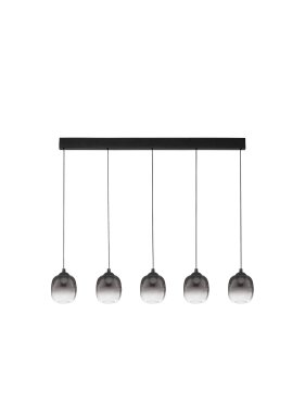 Nova Luce Kita - lampe suspendue - 102 x 120 x 12 cm - 28W LED inclus - noir sablé et verre fumé