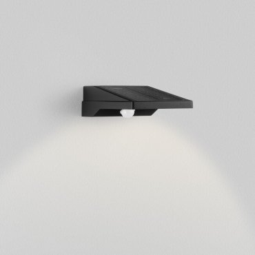 Nova Luce Tek - applique murale extérieure solaire - 11,3 x 5,4 x 19 cm - 1W LED inclus - IP54 - noir sablé