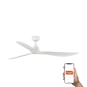 Faro Outwood L Tuya Smart - ventilateur de plafond - Ø 150 cm - IP44 - blanc mat