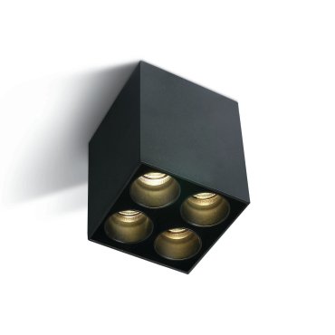 ONE Light Dark Light Tubes de plafond - plafonnier - 6,4 x 6,4 x 8,4 cm - 10W LED inclus - noir