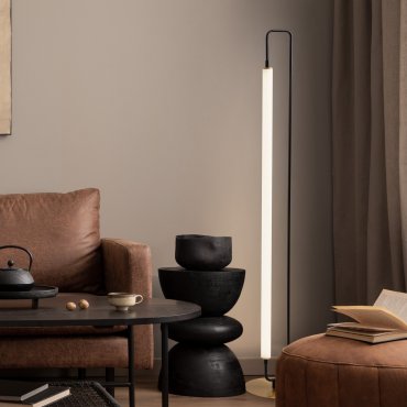Nova Luce Wetro - lampadaire - 28 x 150 cm - 32W LED inclus - noir mat et or
