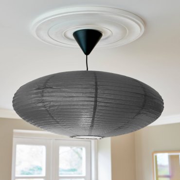 Nordlux Villo - abat-jour en papier sans suspension - Ø 60 x 24 cm - gris