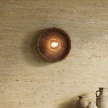 VK Lighting Halo - applique murale - Ø 30 x 14 x 8 cm - noyer