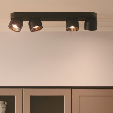 Nordlux Pitcher - spot en saillie - 65,9 x 10 x 11,6 cm - noir et or