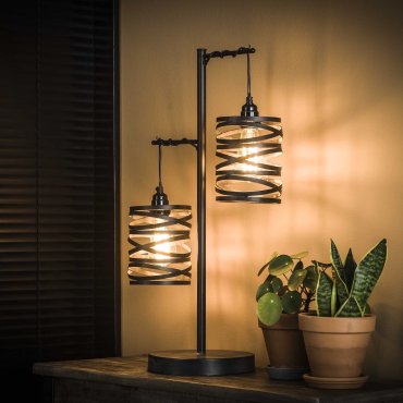 Vico Spindle - lampe à poser - 37 x 23 x 70 cm - gris ardoise