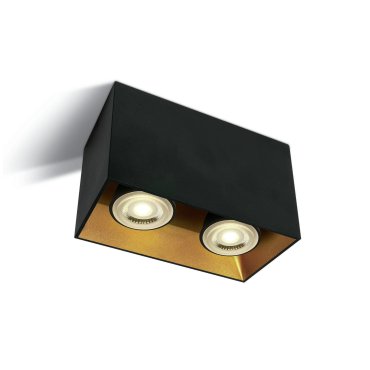 MODÈLE D’EXPOSITION - ONE Light GU10 Cylindres carrés décoratifs - plafonnier - 16,5 x 8,3 x 9,4 cm - noir