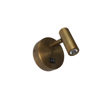 Artdelight Simply – applique murale avec interrupteur – 11,5 x 8 x 10 cm – 3W LED inclus – bronze