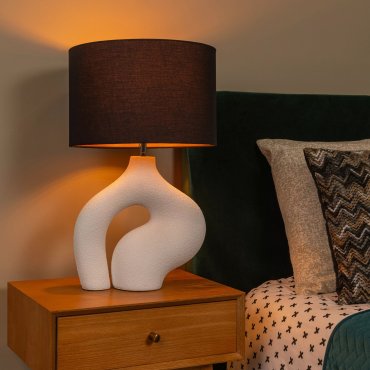Lucide Forma - lampe à poser - Ø 34 x 54 cm - blanc et noir